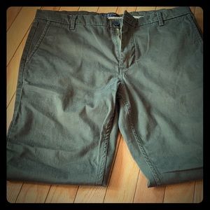 Men’s Green Khaki Matchstick Pants - Sz 36